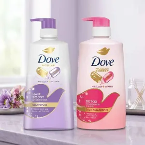 Dove Micellar Nourishment Shampoo Duo Set - Hair Boost & Detox (ডোভ মাইসেলার নারিশমেন্ট শ্যাম্পু কম্বো প্যাক)